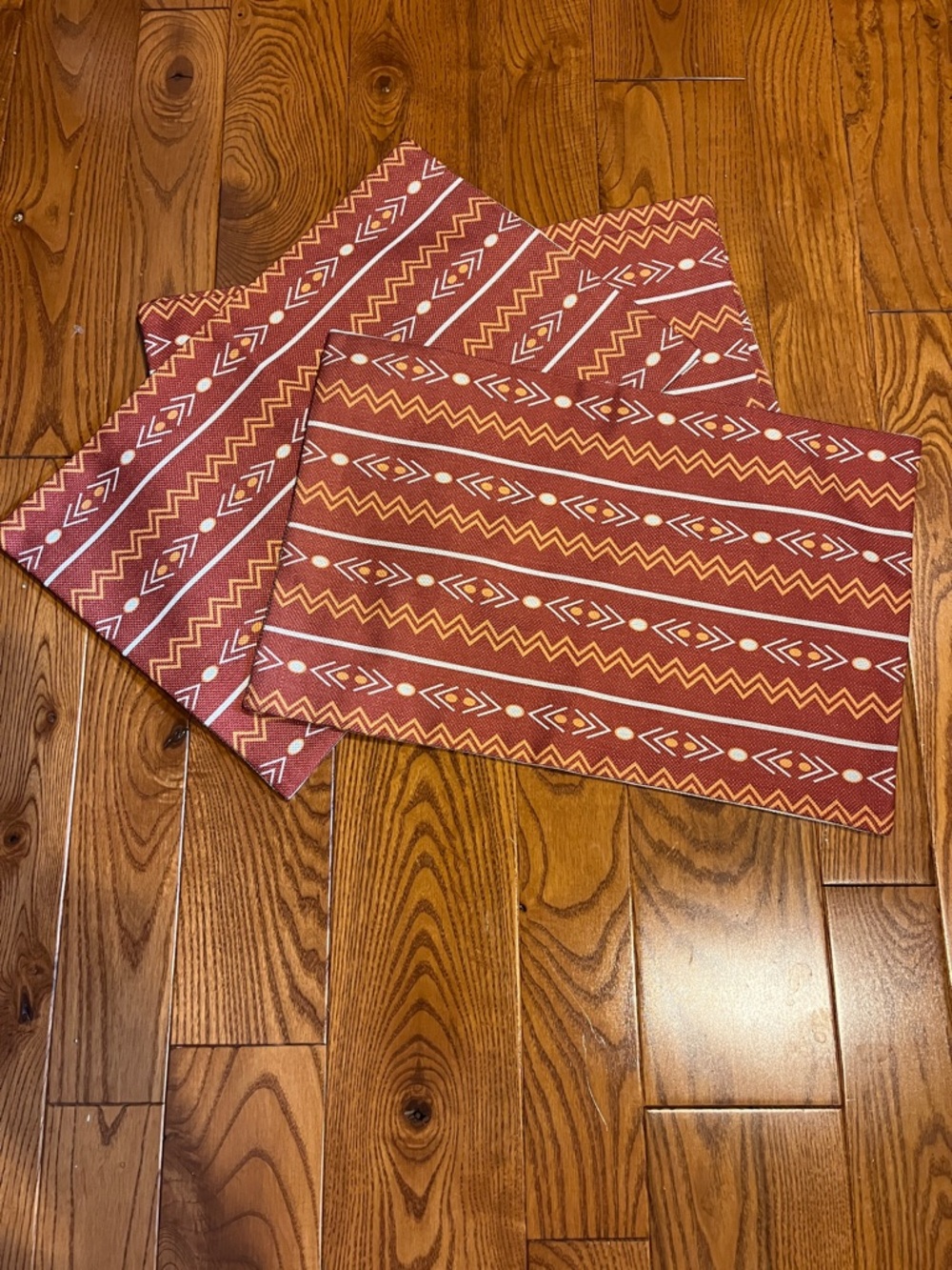 Southwestern Pattern Rust Red Placemat Set of 4